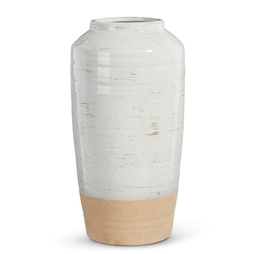 White &amp; Tan Vase | 9.5-13.25&quot;
