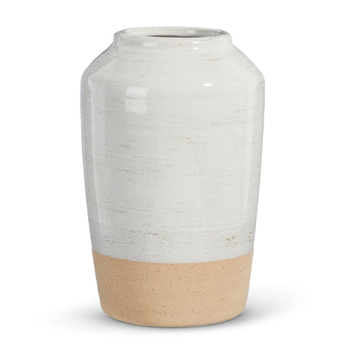 White & Tan Vase | 9.5-13.25"