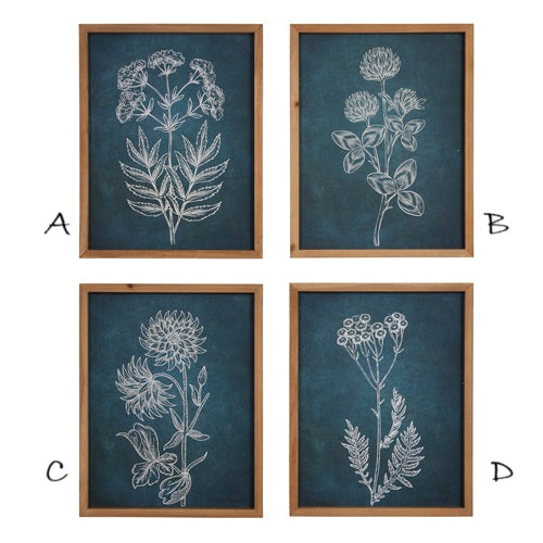 Teal Botanical Floral Framed Print | 18"