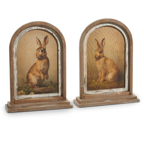 Arched Rabbit Framed Art | Vintage Inspired