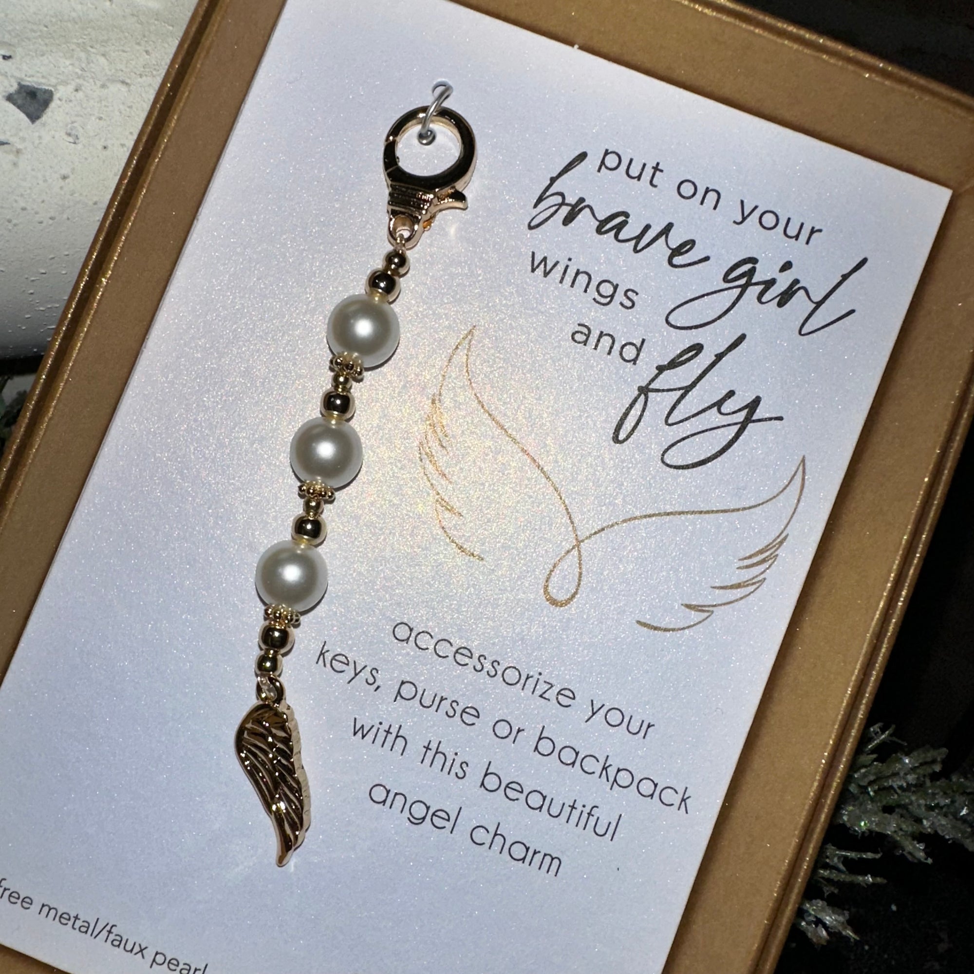 Inspirational Accessory Charm | Brave Girl Wings