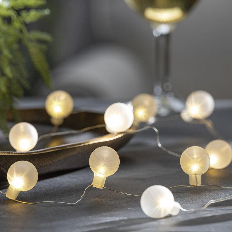 Battery Operated Frosted Orb LED String Lights | 9.5&#39;