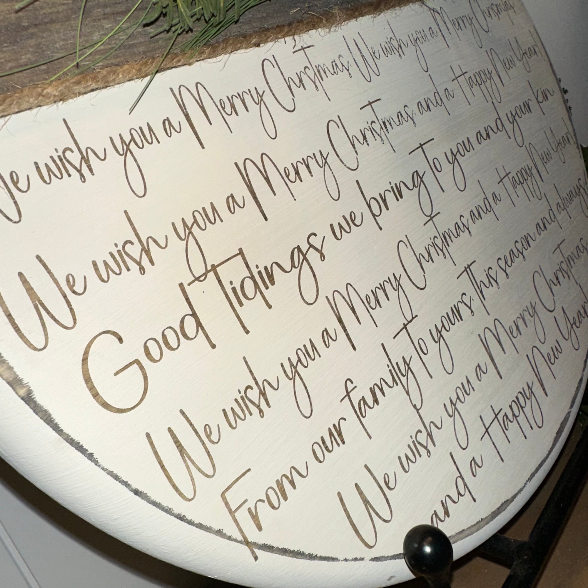 We Wish You A Merry Christmas | Pine & Berries | Custom Sign