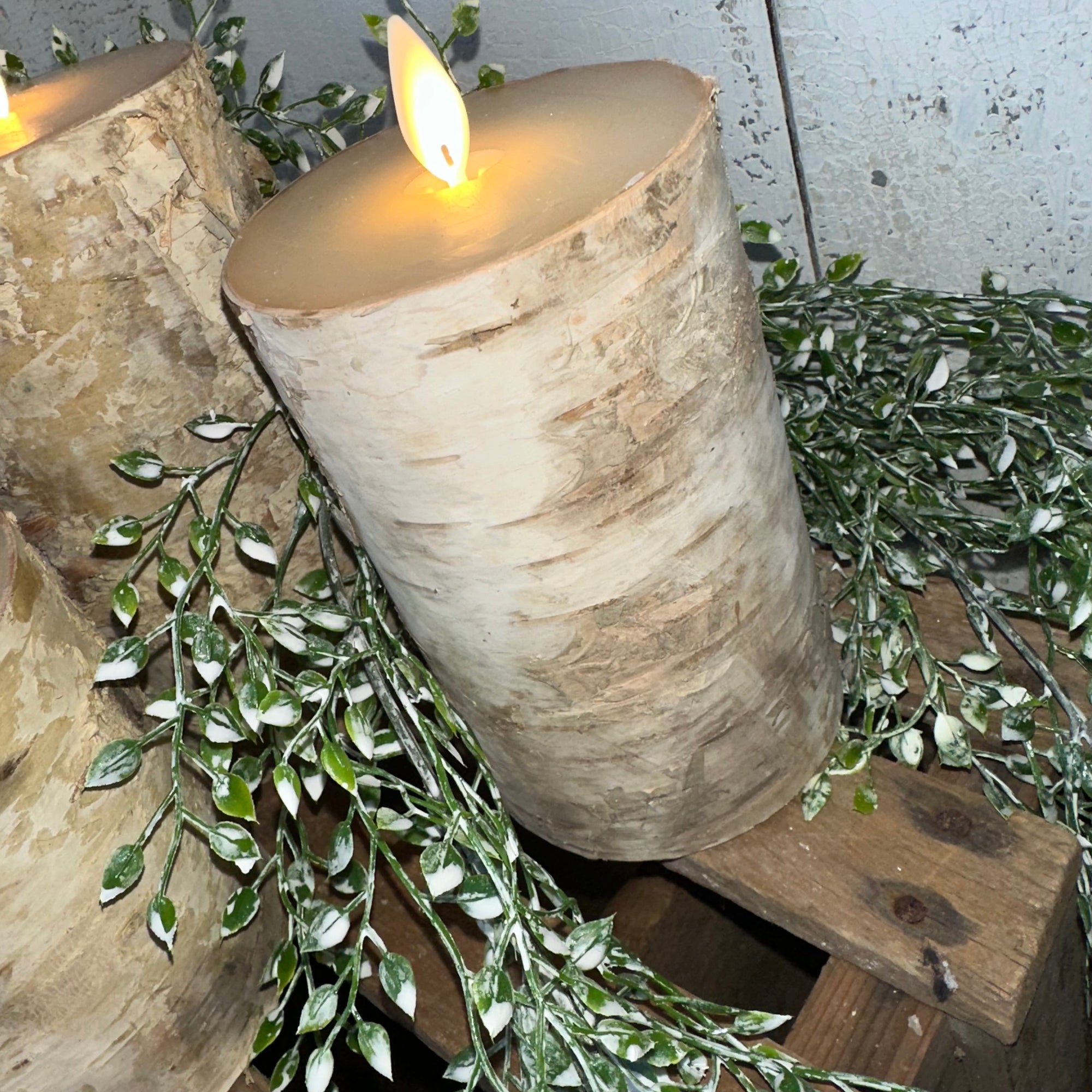 Flicker Flame Candle | White Birch | Battery Operated | 5,6,7"