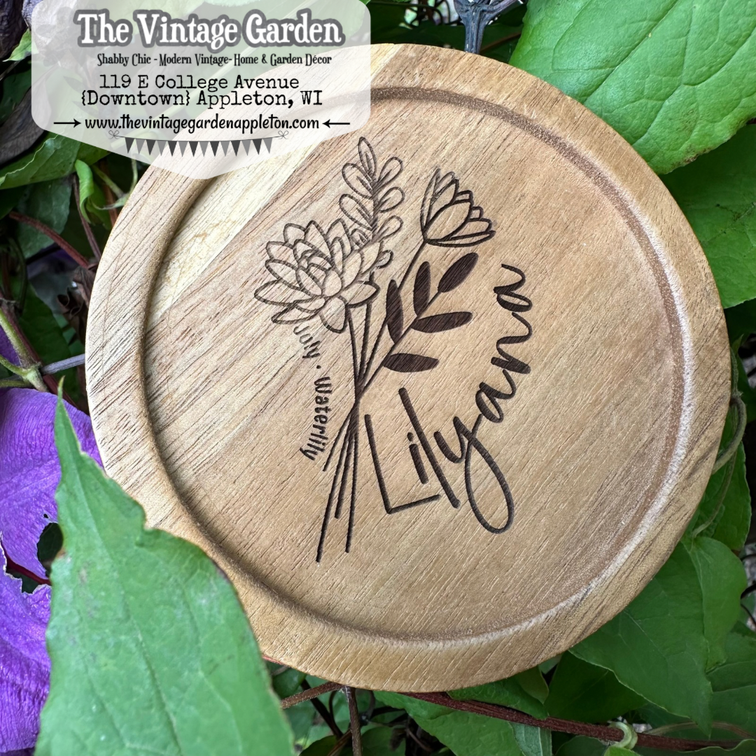 Birthflower Jewelry Dish or Birthflower Necklace | Personalized