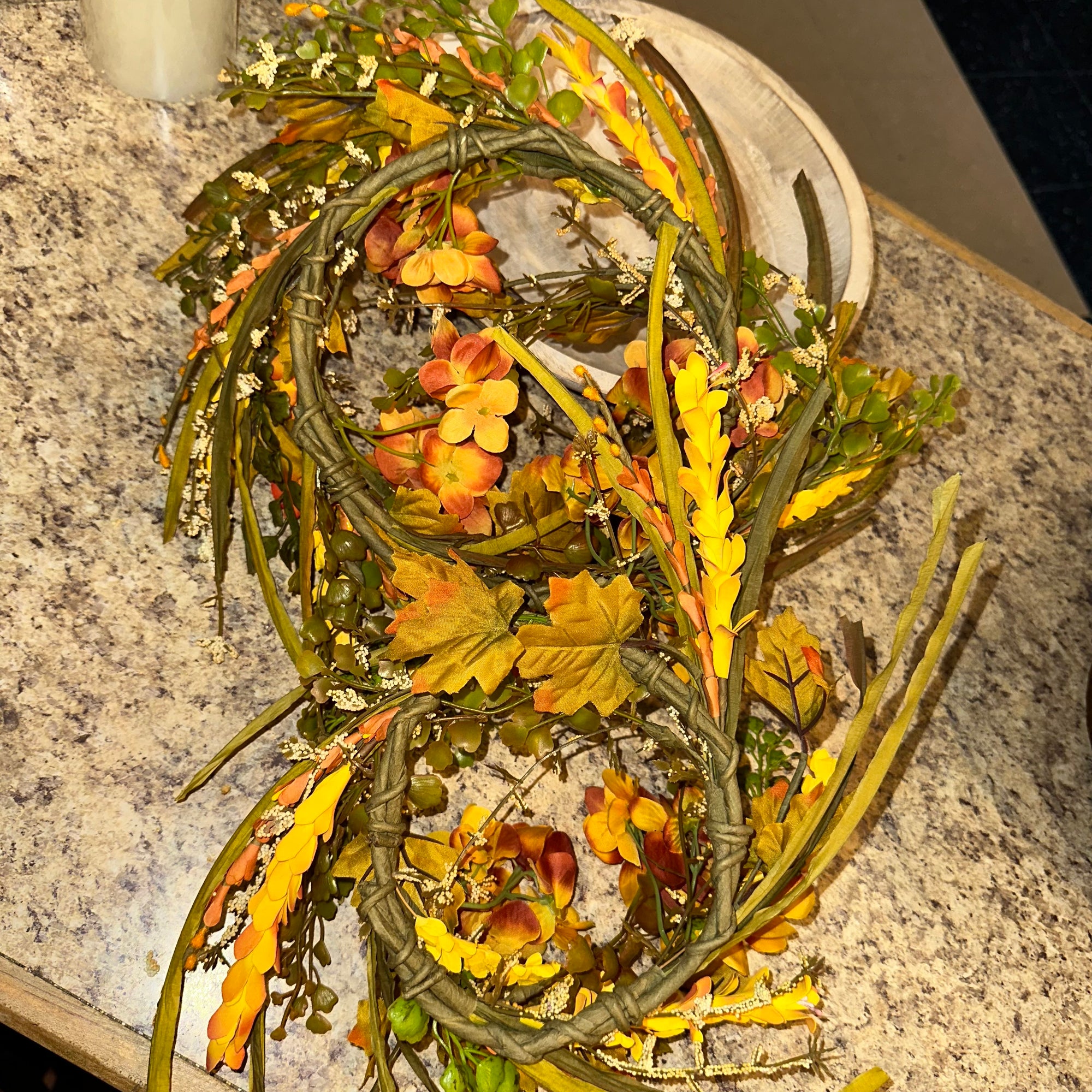 Autumn Hydrangea Candle Ring | 12-18"