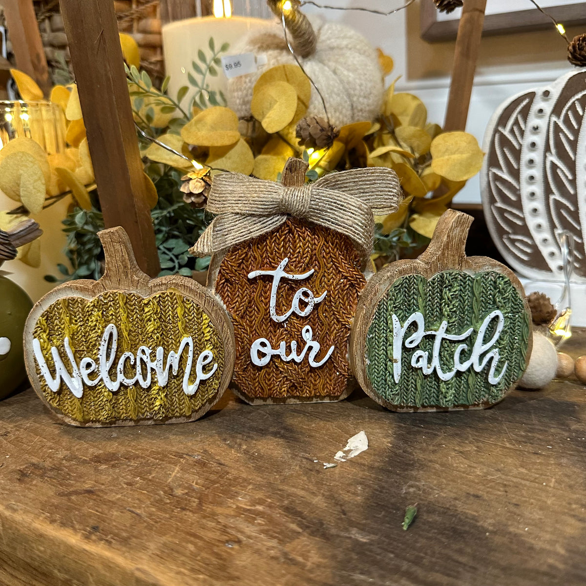 Harvest Pumpkins Tabletop Sitter