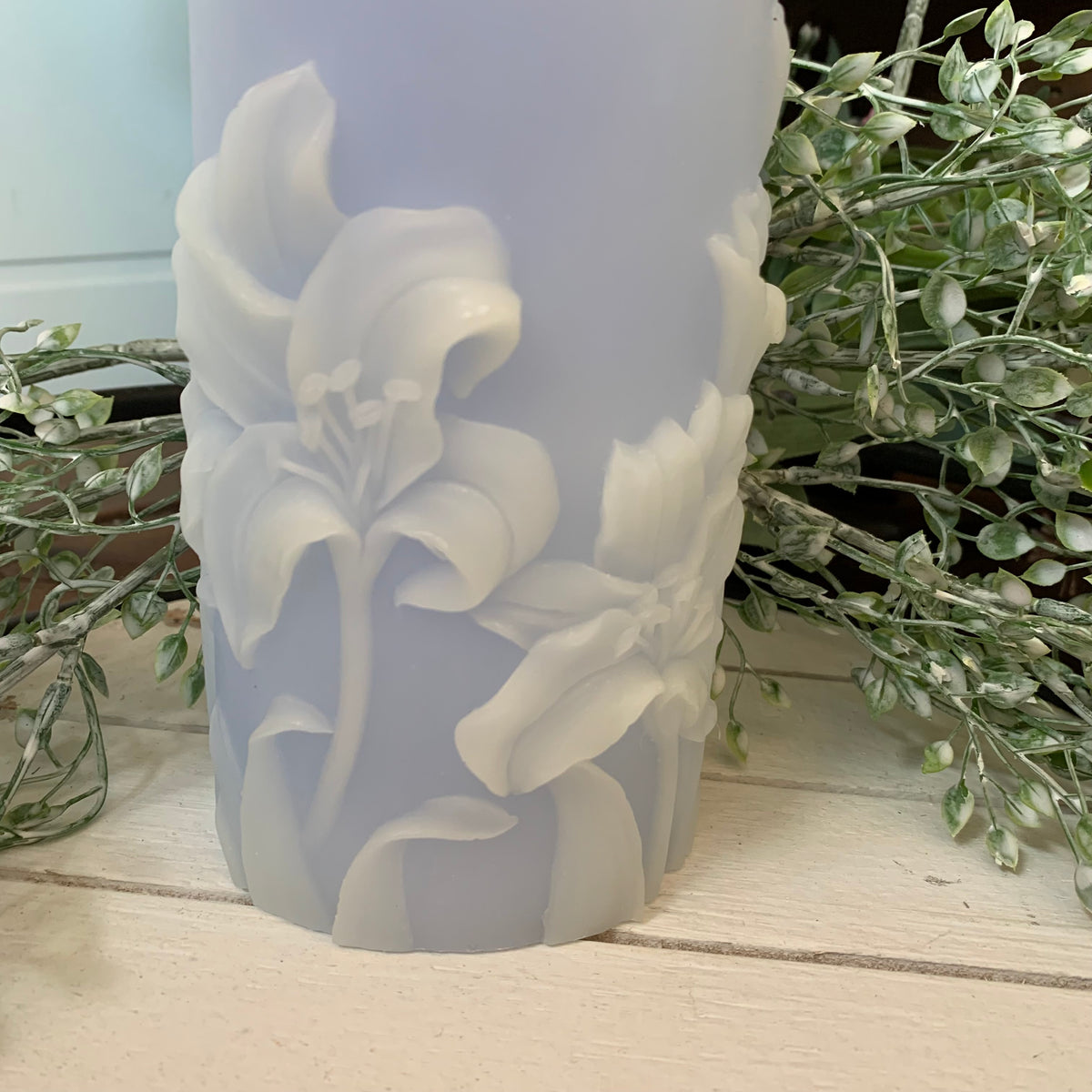 Lily Candle | Blue | Battery Operated