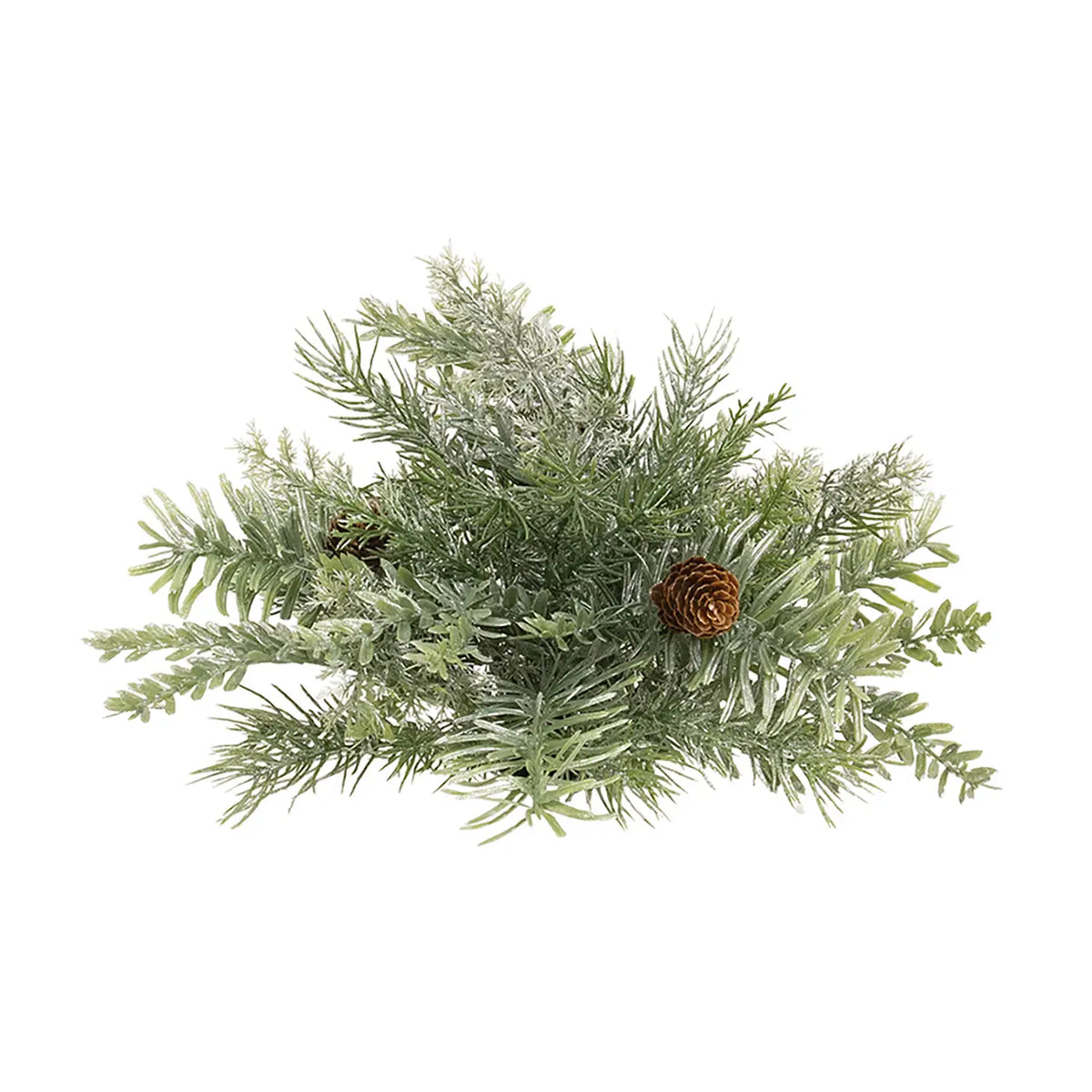 Frosted, Silver Hemlock Pine Half Sphere | 9&quot;