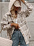 Khaki Plaid Shacket with Removable Hood