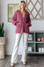 Ribbed Button-Up Cardigan | Burgundy