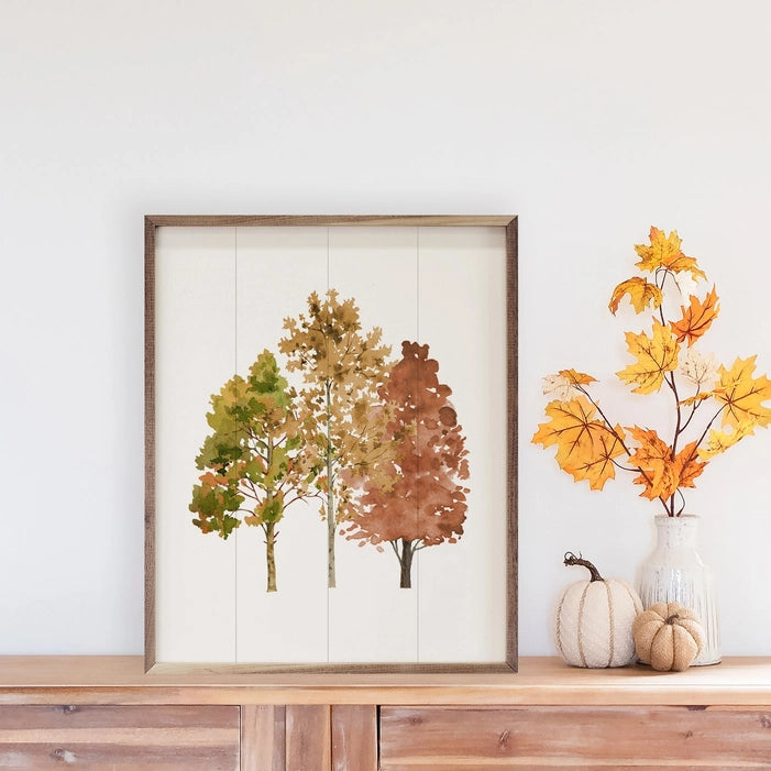 Watercolor Autumn Trees | Wall Art