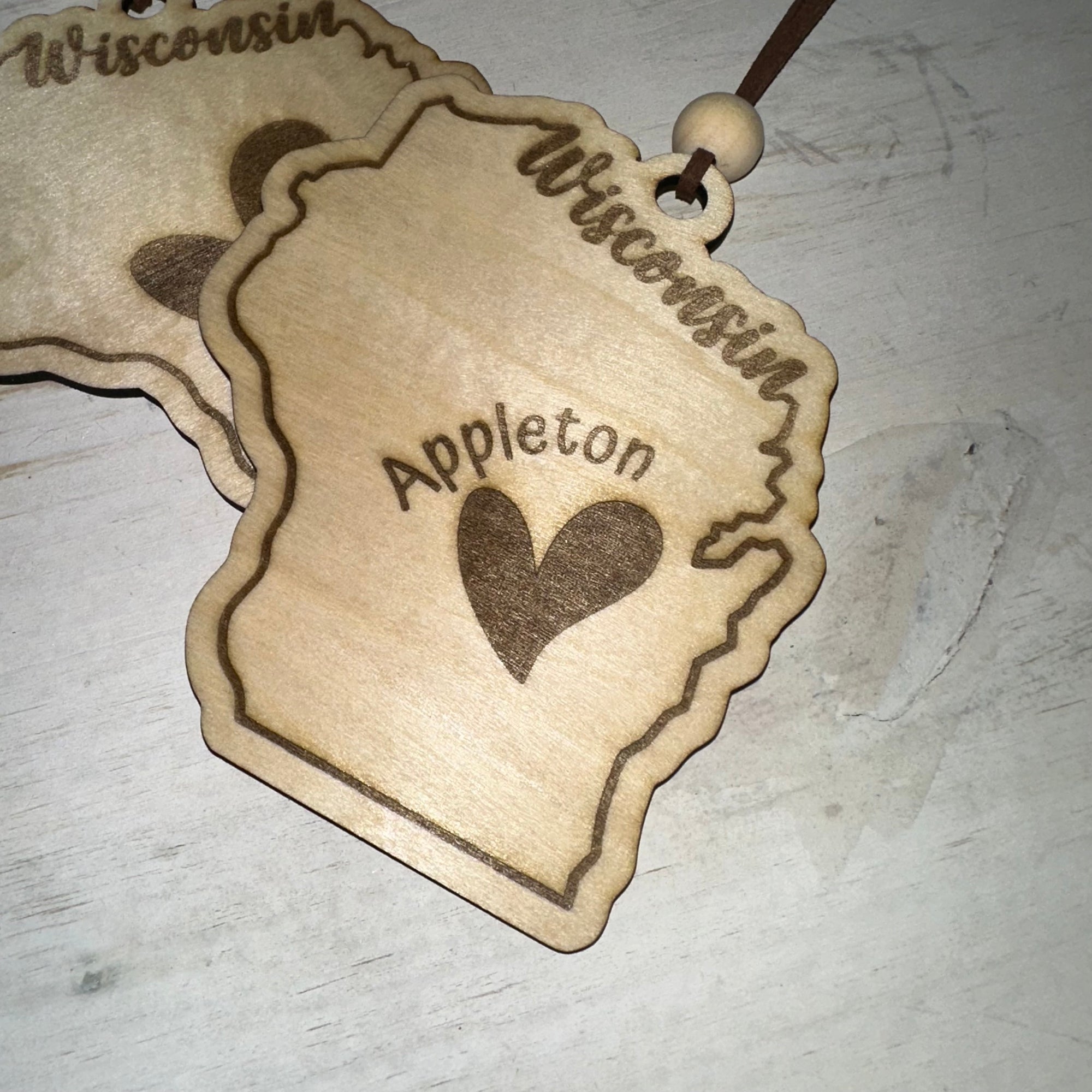 Wisconsin Laser Etched Ornament | Wood