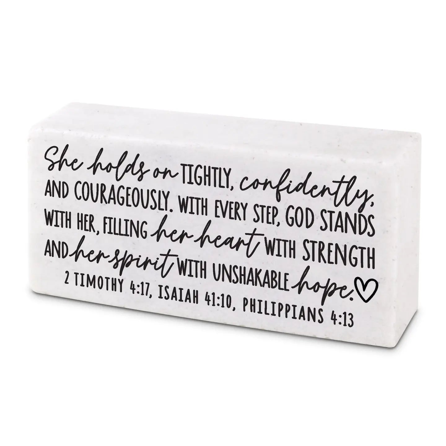 God Stands With Her | Scripture Stone Block