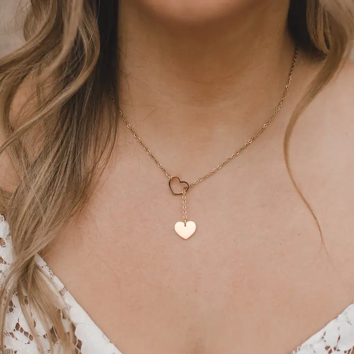 Heart Y Necklace | 18K Gold Plated