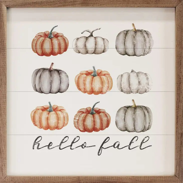 Hello Fall Pumpkins  | Wall Art