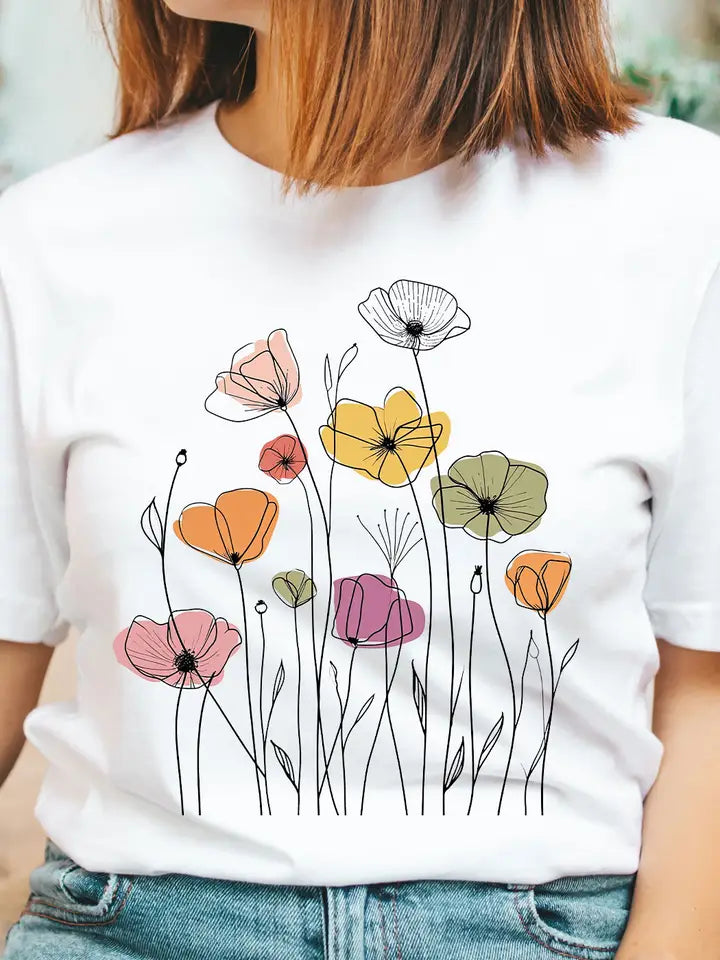 Wild Poppy Flowers | Graphic Tee