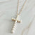 Long Cross Necklace | Pearl