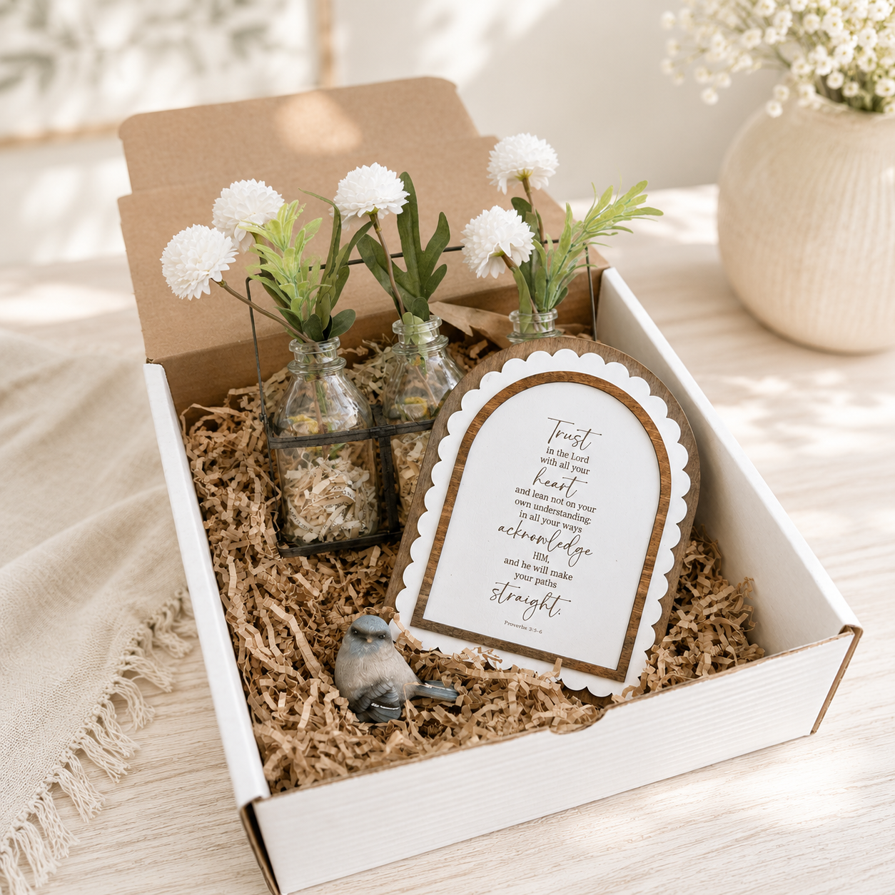 Trust in the Lord | Proverbs 3:5-6 | Christian Gift | Handmade Scalloped Arch Decor