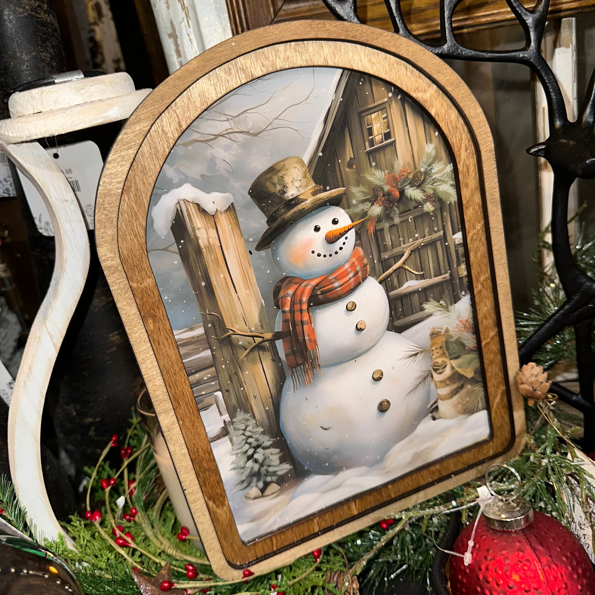 Rustic Snowman | Arched Art