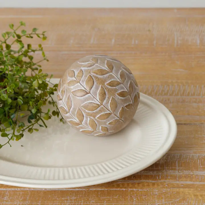 Carved Floral Orb