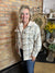 Khaki Plaid Shacket with Removable Hood