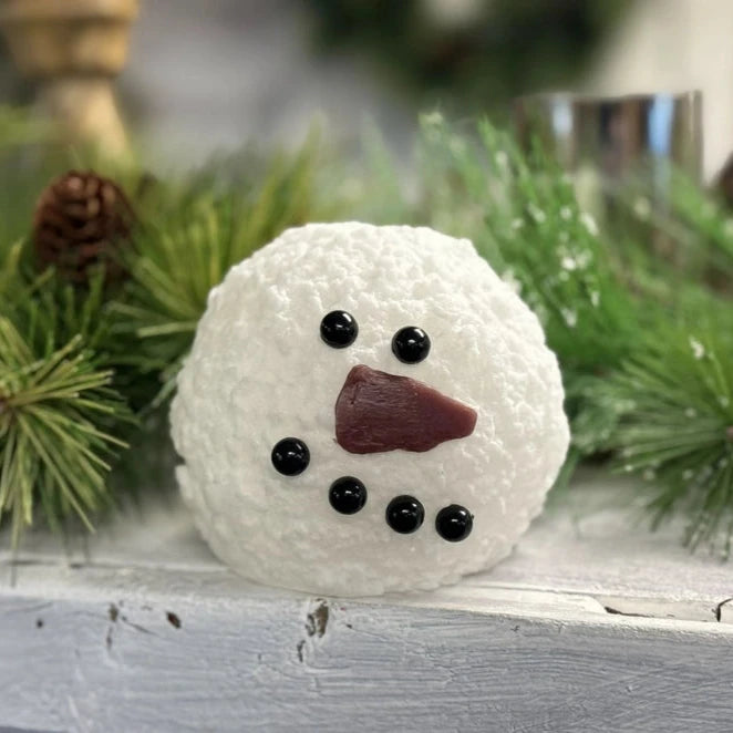 Snowman Snowball Candle | Flicker Flame | Battery Operated