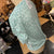 Mint Floral Puff Sleeve Top
