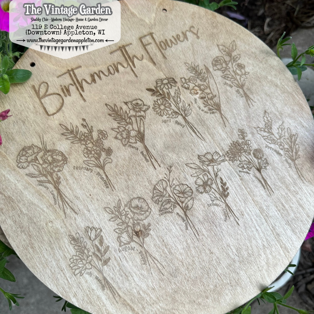 Birthflower Garden | Custom Wood Tray