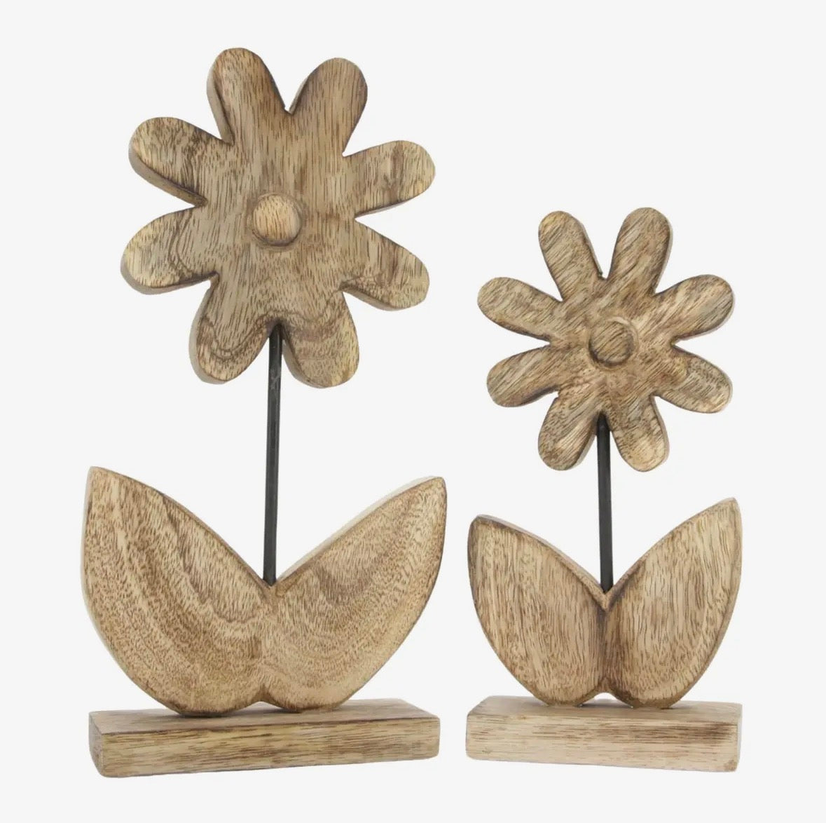 Wood Flower Decorative Accent | 2 Sizes