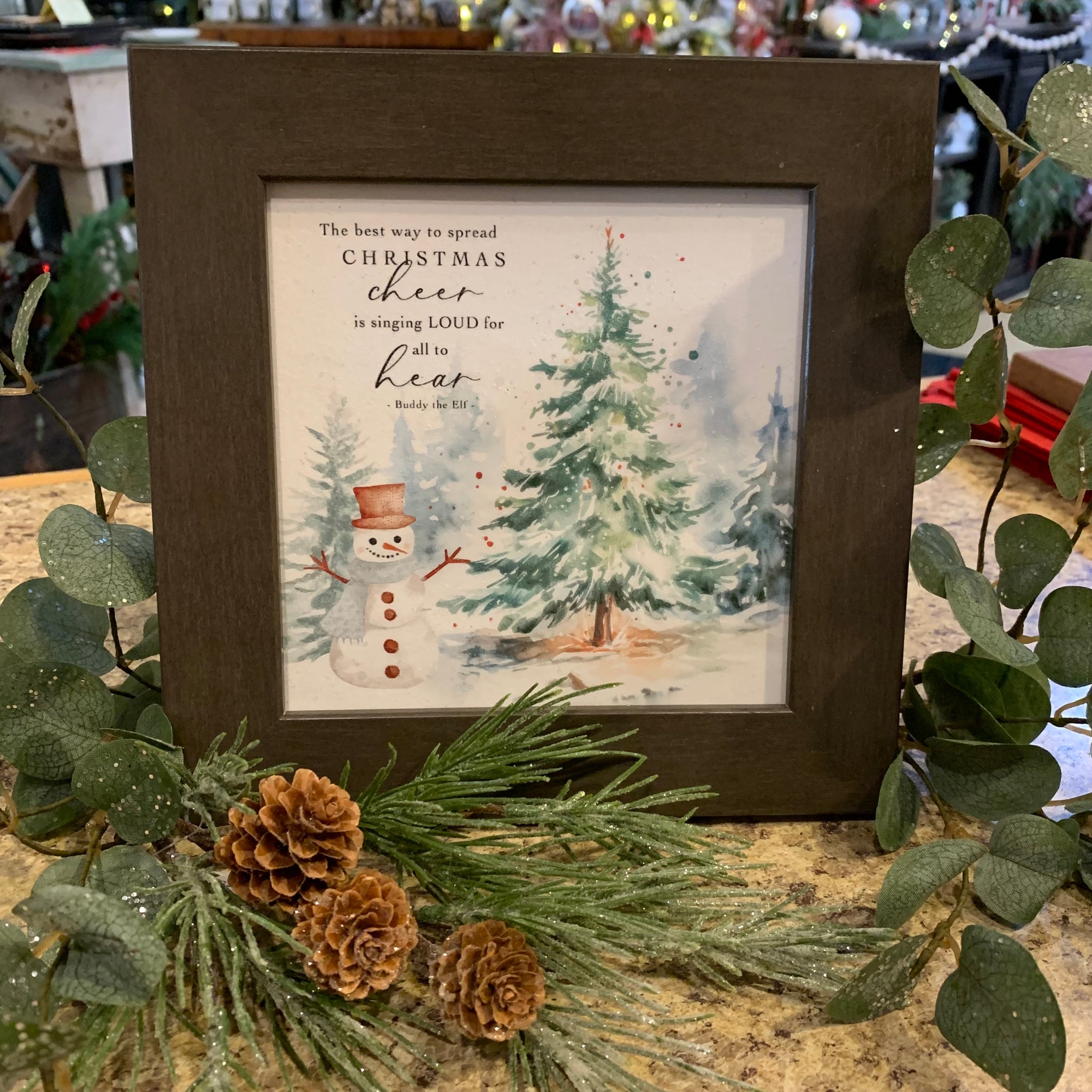 The Best Way to Spread Christmas Cheer | 8" | Framed Art