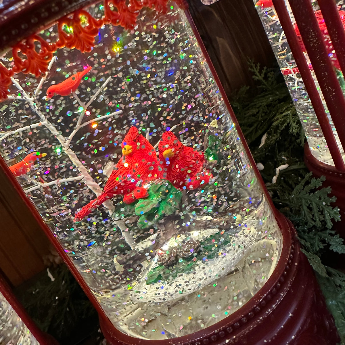 Cardinal Spinning Snow Globe | Battery Operated