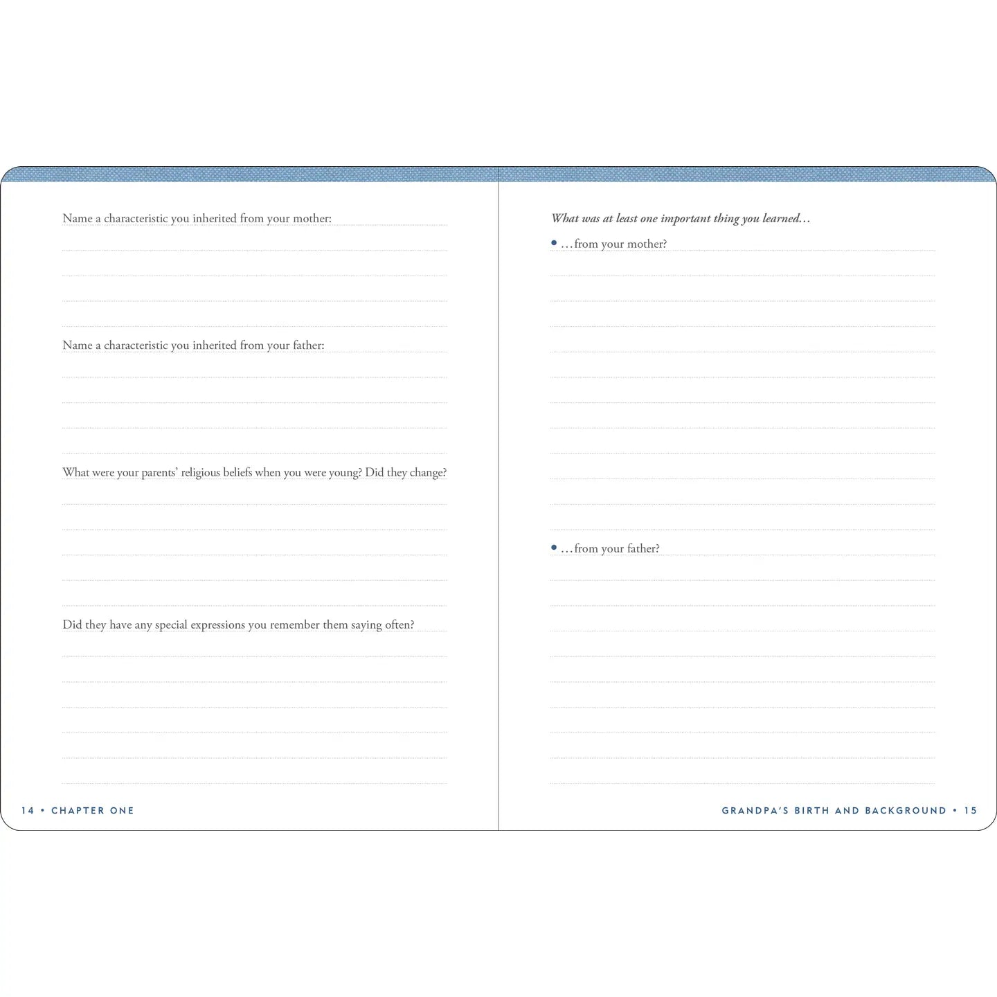 Grandpa's Story | Keepsake Memory Journal