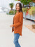 Waffle Knit Button Up Cardigan | Pumpkin