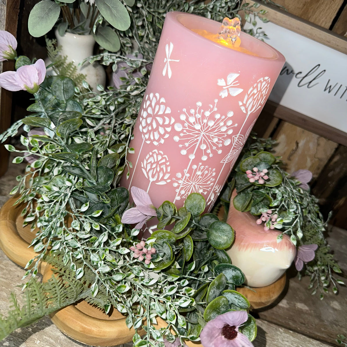 Candle Fountain | Pink Dandelion