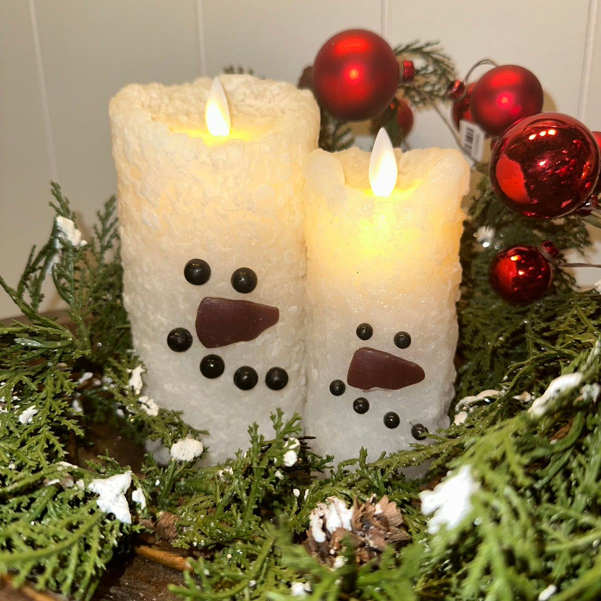 Snowman Candle | Flicker Flame | Battery Operated
