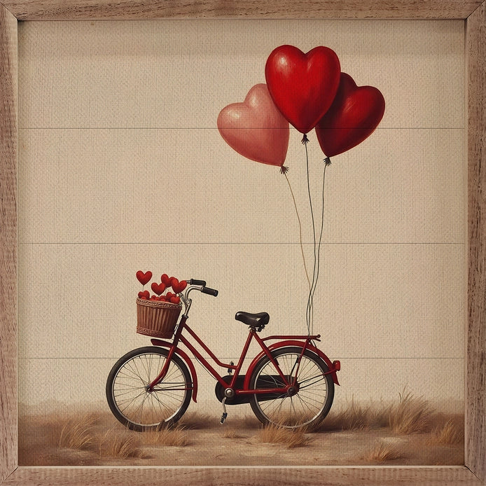 Red Valentine&#39;s Heart Bike | Wall Art