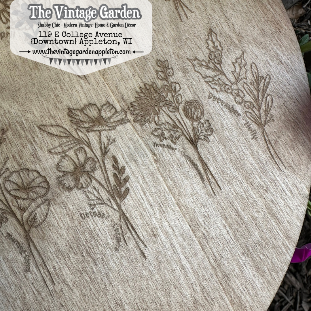 Birthflower Garden | Custom Wood Tray