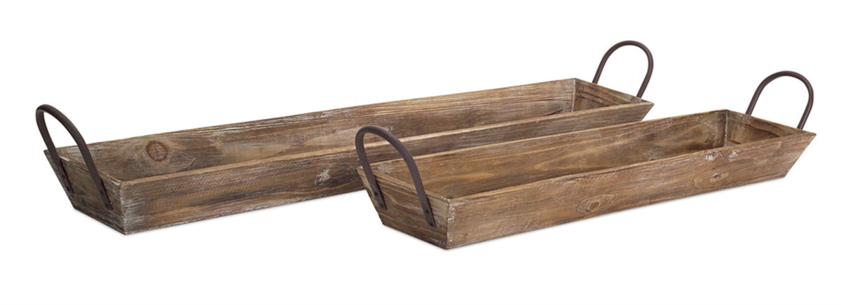 Farmhouse Long Tray | Natural Wood