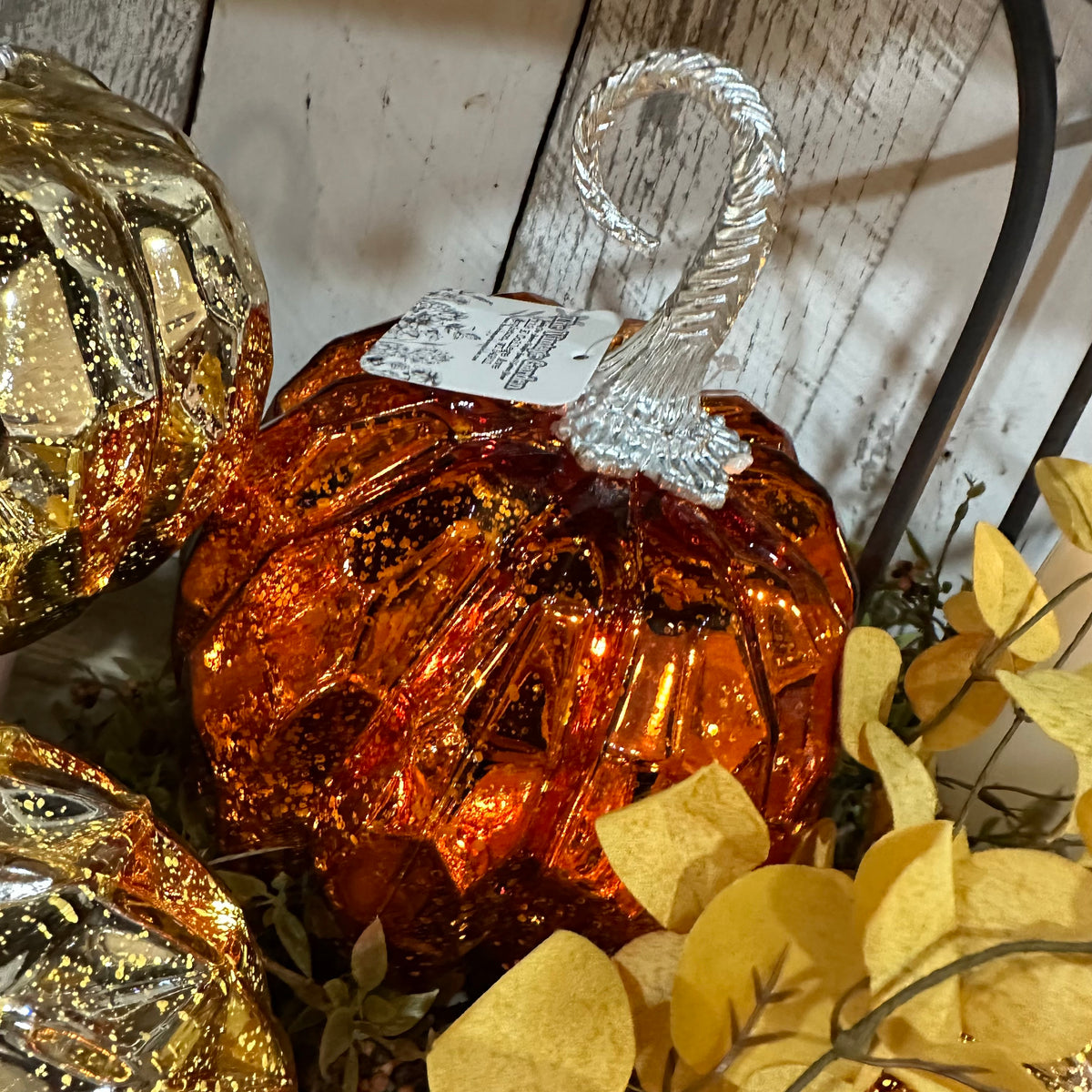 Lighted Pumpkin | Handblown Mercury Glass