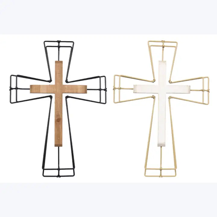 Wire &amp; Wood Wall Cross