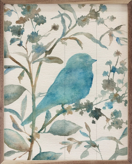 Teal Bird Watercolor | Wall Art