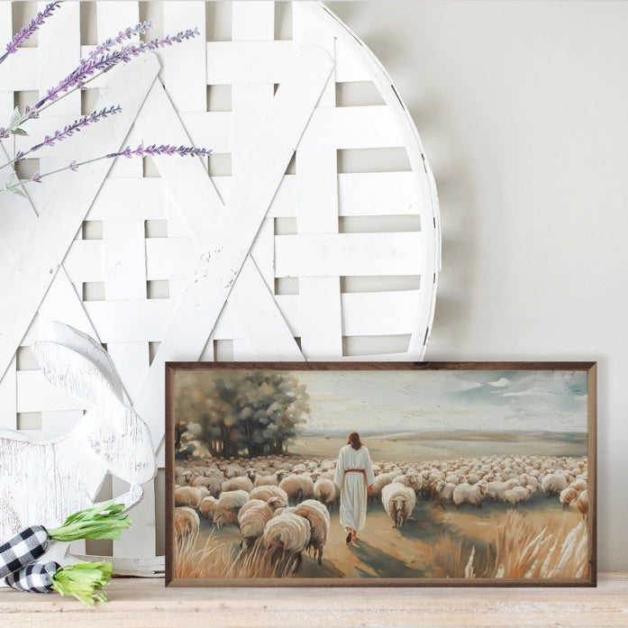 Jesus with His Flock of Sheep | Wall Art