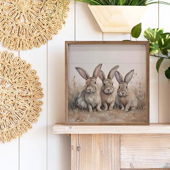 Three Sweet Rabbits | Wall Art