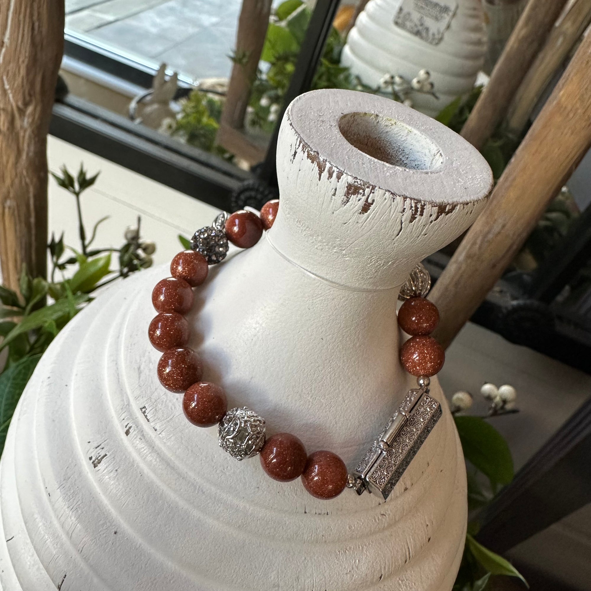 Prayer Box Bracelet | Natural Stone