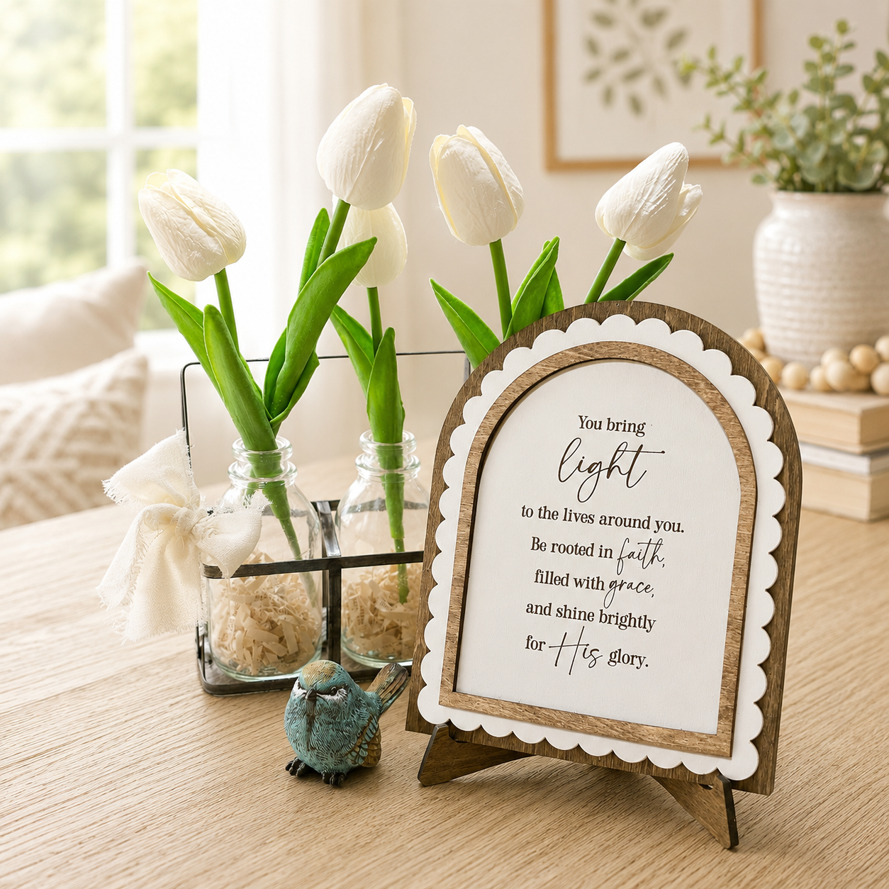 Shine Brightly for His Glory | Christian Encouragement Arch Sign