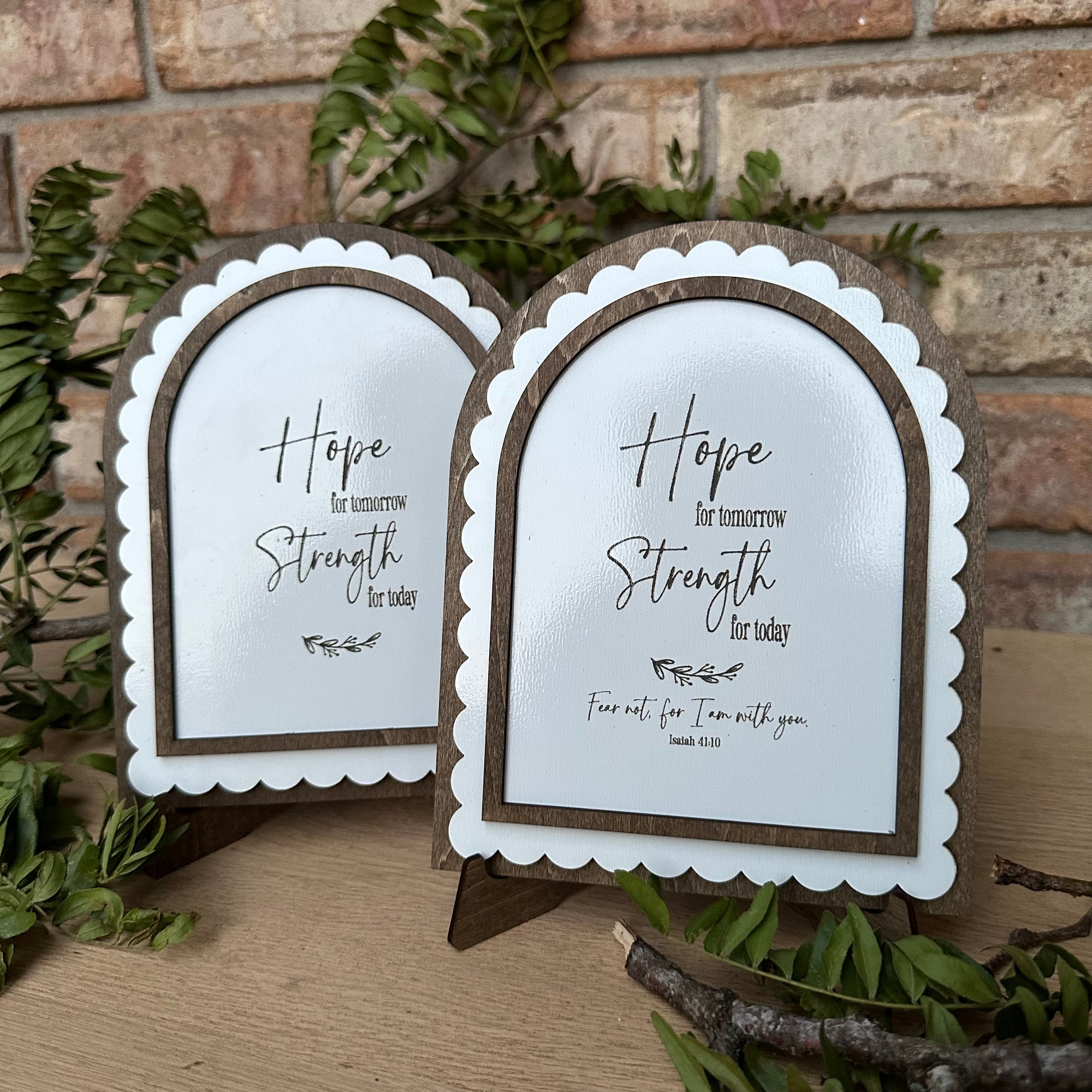 Hope for Tomorrow, Strength for Today | Scalloped Arch Sign