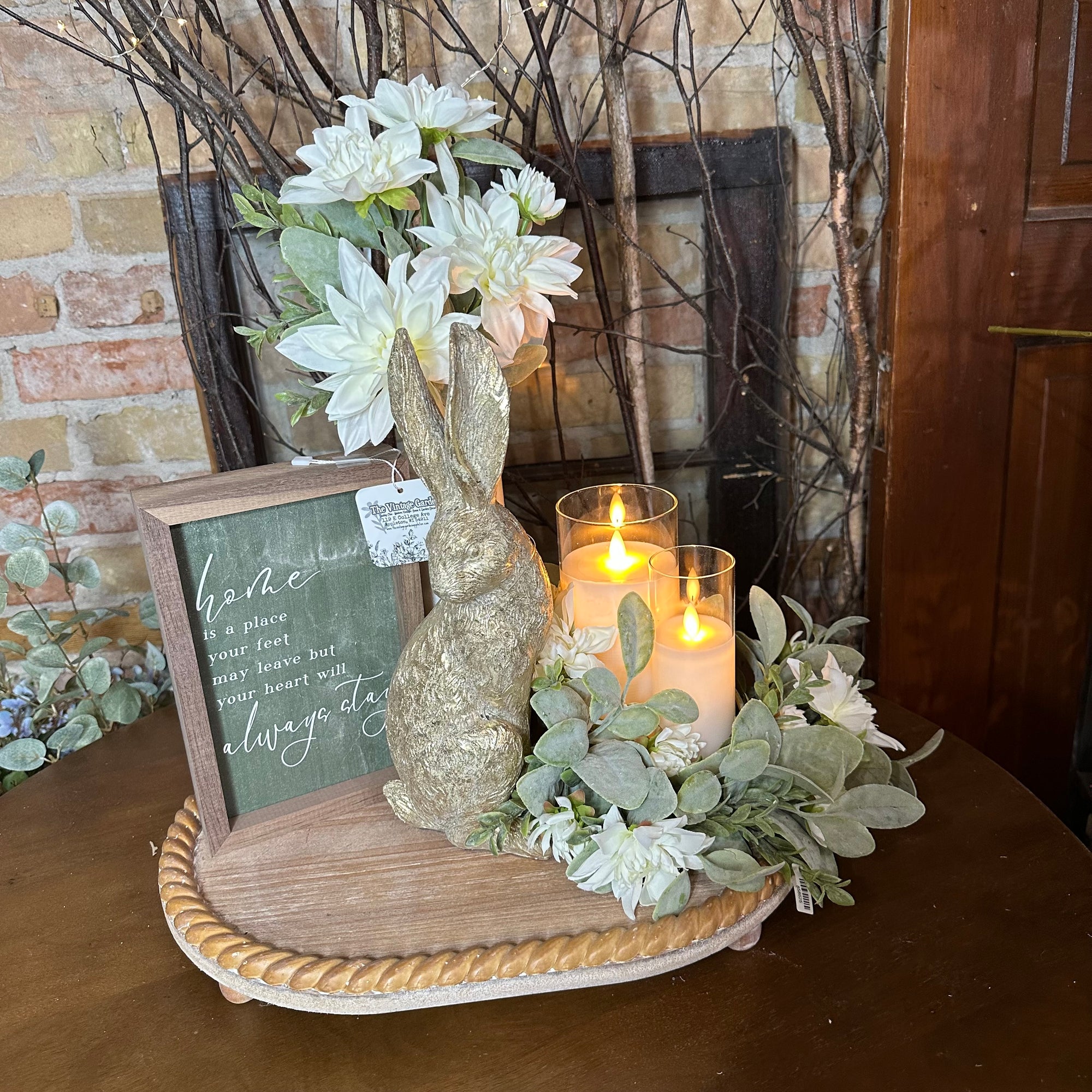 Twisted Edge Wood Tray | Light Whitewash