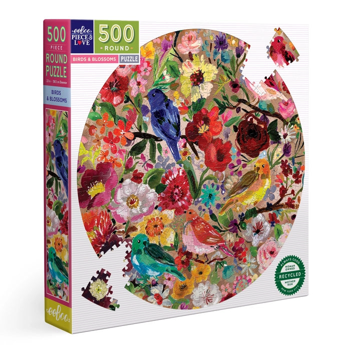 Birds and Blossoms | 500 Piece Round Puzzle