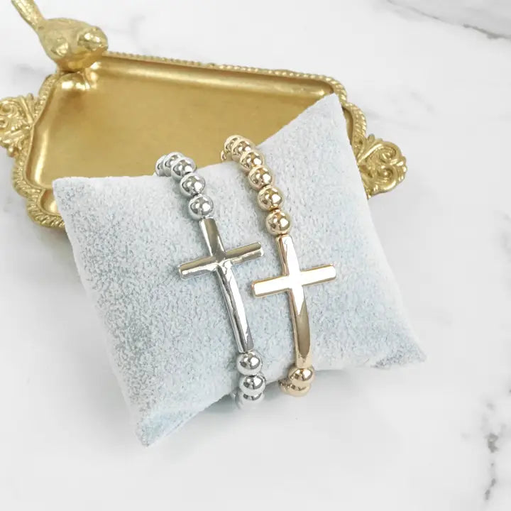 Cross Bracelet | Silver or Gold